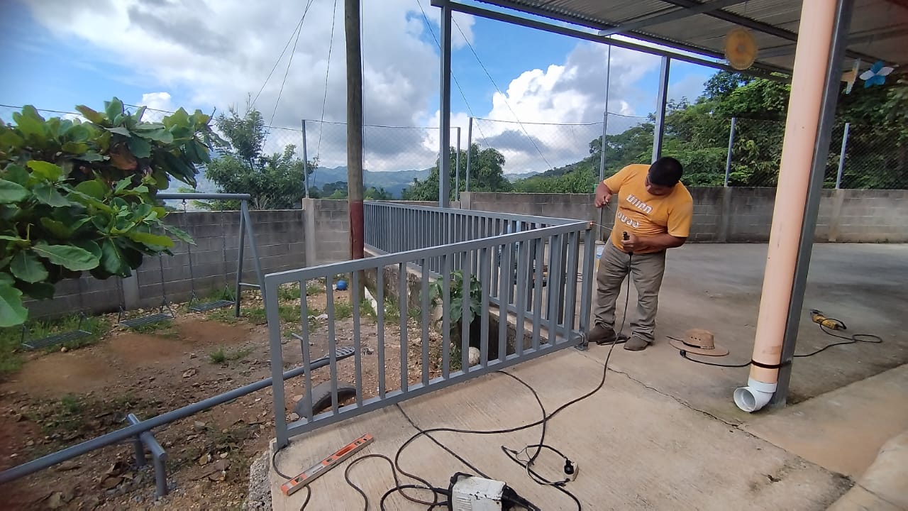 Metal Railing Installation at Las Lomas Arriba Village Kindergarten